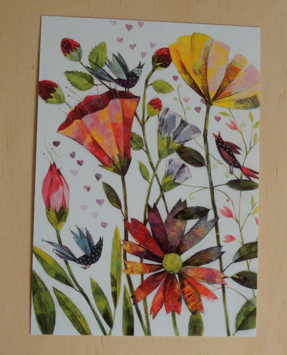 Postkarten vögel blumen - postkarten,