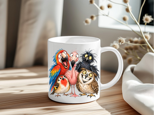 Lustige tasse vögel - vögel, papagei