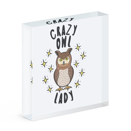 Crazy owl lady - lady, acryl