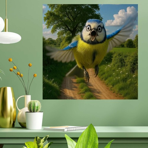 Aufgeregter vogel wandtattoo - aufgeregter,